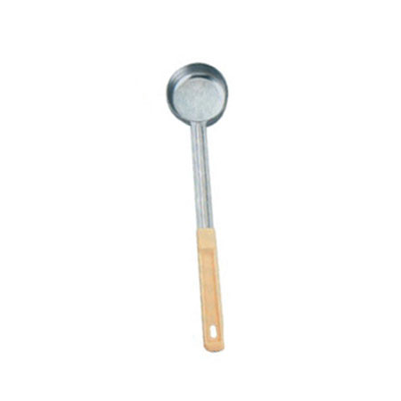 Omcan USA 80778 3 Oz. One-Piece Stainless Steel Solid Portion Control Spoon with Ivory Handle