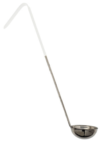 Omcan USA 80763 3 Oz. One Piece Stainless Steel Ladle with Ivory Handle