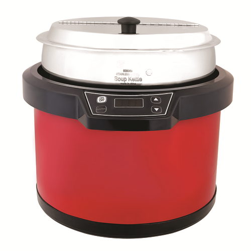 Nemco GS1662 11 Qt. Red Round Stainless Steel Warmer - 120 Volts