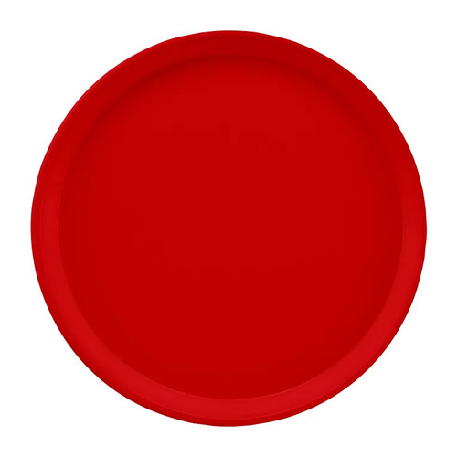 Cambro 1200510 12" Dia. Signal Red Round Fiberglass Serving Camtray - 12/Case