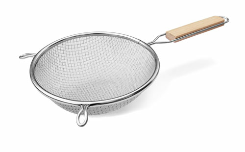 Omcan USA 80939 11" Dia. Tin Plated Double Mesh Strainer