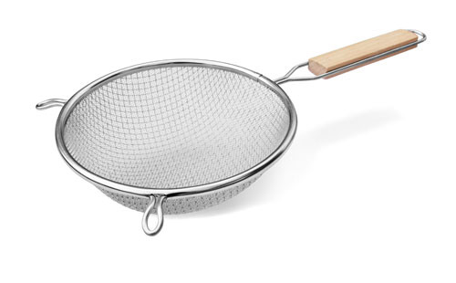 Omcan USA 80938 8.5" Dia. Tin Plated Double Mesh Strainer