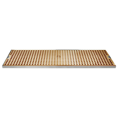 Micro Matic DP-120DSSPVD-24-P 24" L x 5" W Stainless Steel Surface Mount Drip Tray with Perforated PVD Brass Grid