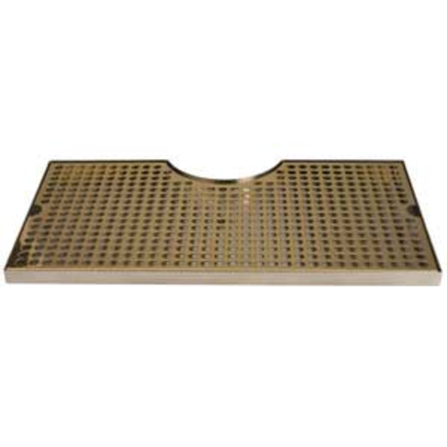 Micro Matic DP-734DSSPVD 18" W x 9" D Stainless Steel and Brass with Drain Drip Tray Trough