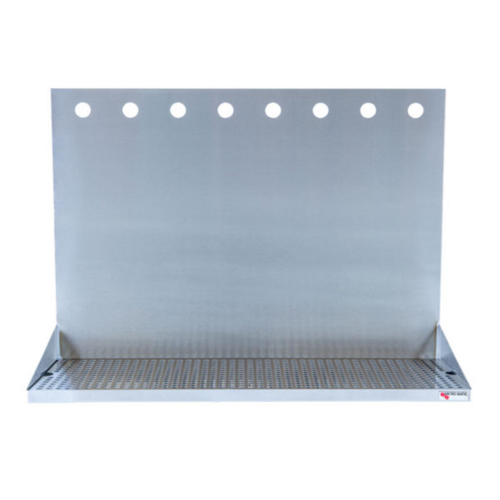 Micro Matic DP-322ELD-8-18-P 24" W Stainless Steel (8) 3.5" Hole Wall Mount Drip Tray with 18" Tall Backsplash