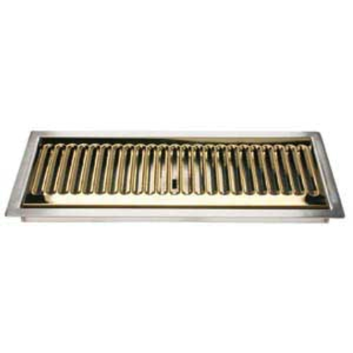 Micro Matic DP-220DSSPVD 13" W x 6" D Stainless Steel and Brass with Drain Drip Tray Trough