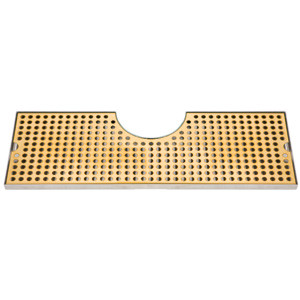 Micro Matic DP-MET-T-PVD-24-Z 24" W x 8.5" D Stainless Steel and Brass with Drain Drip Tray Trough