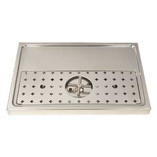 Micro Matic DP-1605 23.63" W x 15.75" D Stainless Steel Platform Drip Tray for 2-3 Faucets