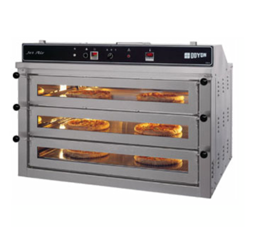 Doyon PIZ6G-NG 47.63" W Stainless Steel Triple Deck Natural Gas Jet Air Counter Top Pizza Oven - 85,000 BTU