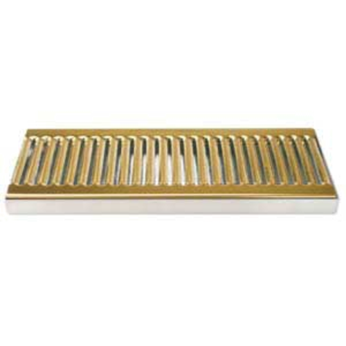 Micro Matic DP-120SSPVD 12" W x 5" D Stainless Steel and Brass Drip Tray Trough