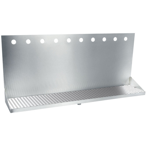Micro Matic DP-332ELD-10-3-18-P 36" W Stainless Steel (10) 3" Hole Wall Mount Drip Tray with 18" Tall Backsplash