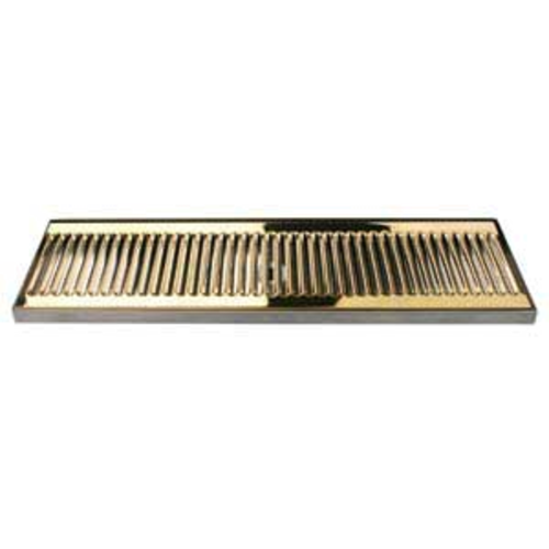 Micro Matic DP-120DSSPVD-20 20" W x 5" D Stainless Steel and Brass with Drain Drip Tray Trough