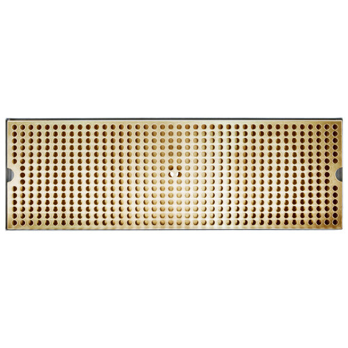 Micro Matic DP-120DSSPVD-20-P 20" L x 5" W Stainless Steel Surface Mount Drip Tray with Perforated PVD Brass Grid