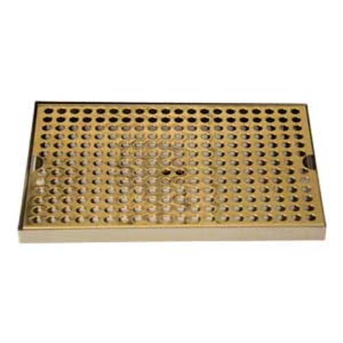 Micro Matic DP-820DSSPVD-12 12" W x 8" D Stainless Steel and Brass with Drain Drip Tray Trough