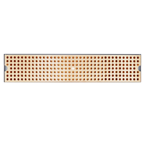 Micro Matic DP-120DSSPVD-30-P 30" L x 5" W Stainless Steel Surface Mount Drip Tray with Perforated PVD Brass Grid