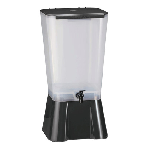 TableCraft Products 1053 5 Gallon 10 7/8" W x 12 1/2" D x 22 1/4" H Black Polypropylene Beverage Dispenser With Standard Tomlinson Faucet