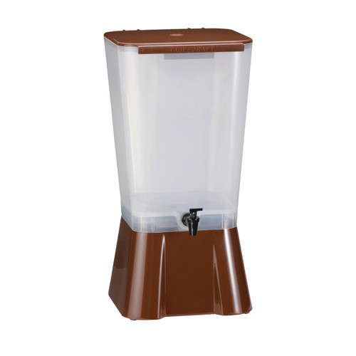 TableCraft Products 1054 5 Gallon 10 7/8" W x 12 1/2" D x 22 1/4" H Brown Polypropylene Beverage Dispenser With Standard Tomlinson Faucet