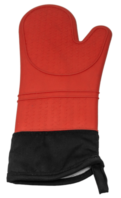 Omcan USA 81045 15" Red Silicone Textured Grip Oven Mitt