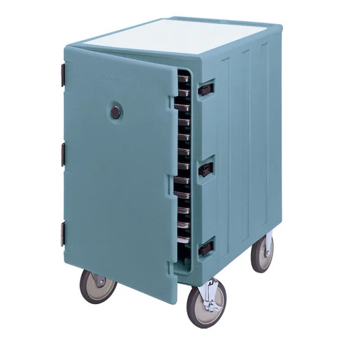 Cambro 1826LTC401 32" L x 21.5" D x 37.5" H for Trays and Sheet Pans with Removable Cutting Board on Top Holds up to (13) 18" x 26" Trays or Sheet/Bun Pans (13) Tray Supports with 1.75" Centers Slate Blue Camcart