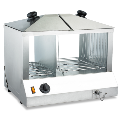 Omcan USA 43216 100 Hot Dogs and 48 Buns Stainless Steel Countertop Hot Dog Steamer - 120 Volts 1-Ph