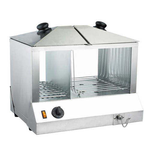 Omcan USA 43216 100 Hot Dogs and 48 Buns Stainless Steel Countertop Hot Dog Steamer - 120 Volts 1-Ph