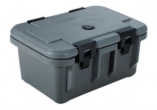 Omcan USA 80162 Gray Polypropylene Holds 8" D Pans Top Load Food Transport Container