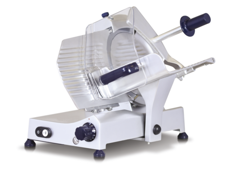 Skyfood AF300 25.5" W Anodized Cast Aluminum Alloy Built-In Sharpner Fixed Ring Guard Manual Slicer - 110 Volts