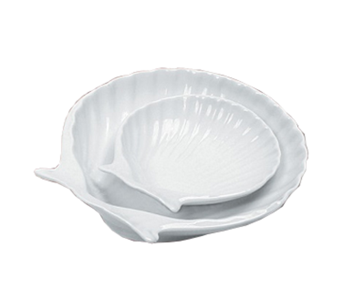 Yanco SD-6 6" Dia. White Porcelain Shell Shape Accessories Shell Dish