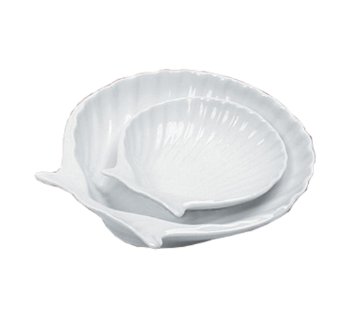 Yanco SD-6 6" Dia. White Porcelain Shell Shape Accessories Shell Dish