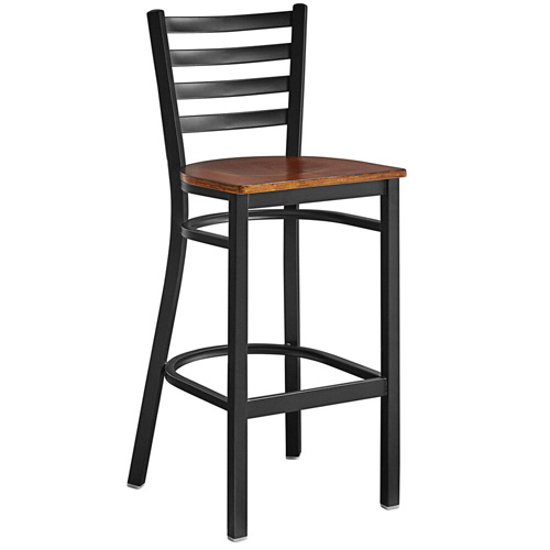 Omcan USA 47592+69742 Armless Bar Height Metal Ladder Back Chair
