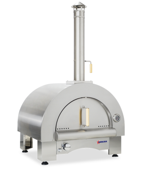 Omcan USA 47875 Stainless Steel Body Wood and Propane Gas Pizza Oven