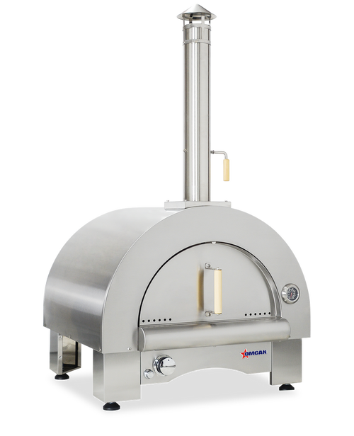 Omcan USA 47875 Stainless Steel Body Wood and Propane Gas Pizza Oven