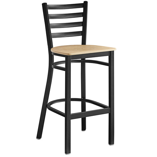 Omcan USA 47592+69745 Armless Bar Height Metal Ladder Back Chair