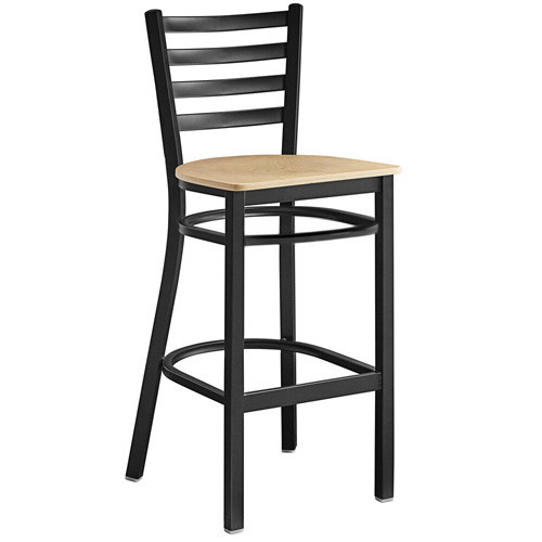 Omcan USA 47592+69745 Armless Bar Height Metal Ladder Back Chair