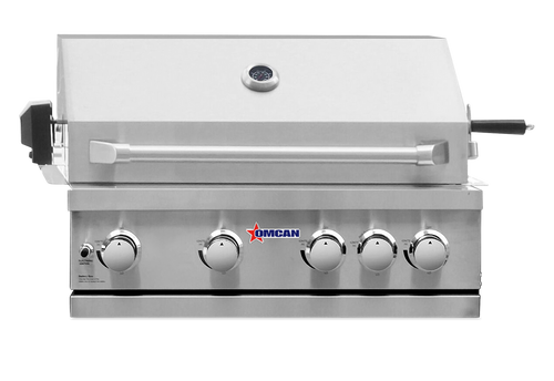 Omcan USA 47876 32" W Stainless Steel Liquid Propane Outdoor Propane BBQ Grill - 64,000 BTU