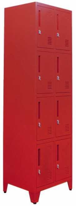 Omcan USA 48882 4-Tier or 2 Bank Red Lockers