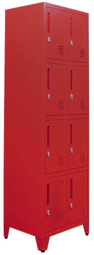 Omcan USA 48882 4-Tier or 2 Bank Red Lockers