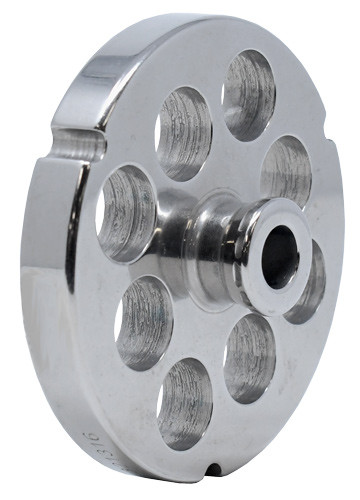 Omcan USA 37561 3 Notches Round with Hub SS #32 Machine Plate