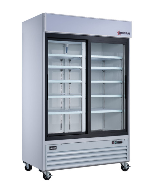 Omcan USA 50032 53.25" W White Exterior 2 Section Refrigerator - 110 Volts