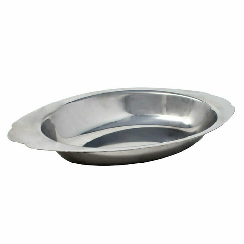 Omcan USA 80797 12 Oz. Stainless Steel Au Gratin Oval Dish