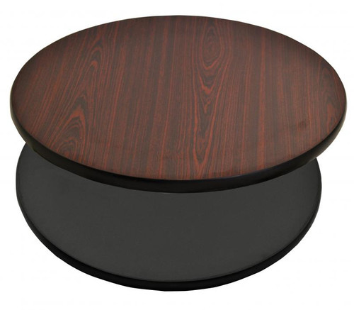 Omcan USA 43178 36" Diameter 1" Thick Round Mahogany and Black Laminate Reversible Table Top