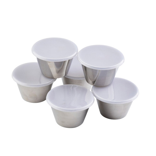 TableCraft Products 10773 5 Oz. Round Stainless Steel Ramekin With Clear Lid