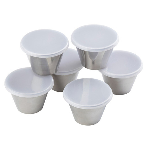 TableCraft Products 10769 3 Oz. Round With Clear Lid Stainless Steel Ramekin