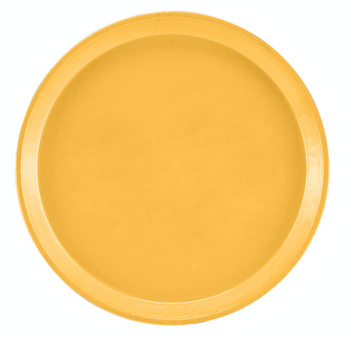 Cambro 1000171 10" Dia. Round Dishwasher Safe Fiberglass Tuscan Gold Serving Camtray - 12/Case