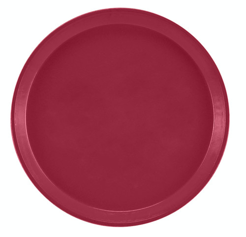 Cambro 1000505 10" Dia. Round Dishwasher Safe Fiberglass Cherry Red Serving Camtray - 12/Case