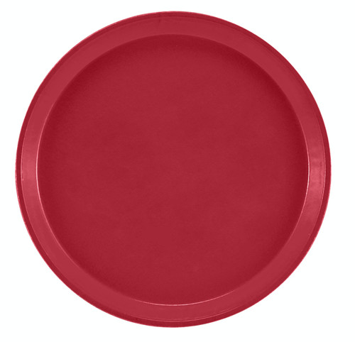 Cambro 1000221 10" Dia. Round Dishwasher Safe Fiberglass Ever Red Serving Camtray - 12/Case