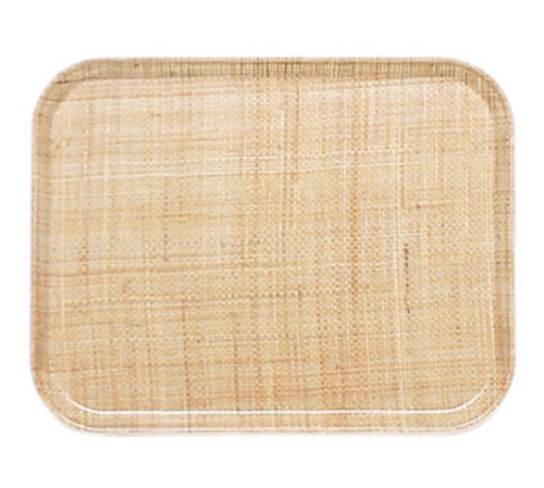Cambro 1014204 10.62" x 13.75" Rectangular Color Permanently Molded into Tray Dishwasher Safe High-Impact Fiberglass Rattan Camtray - 12/Case