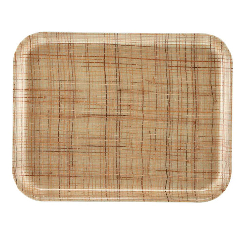 Cambro 1014204 10.62" x 13.75" Rectangular Color Permanently Molded into Tray Dishwasher Safe High-Impact Fiberglass Rattan Camtray - 12/Case
