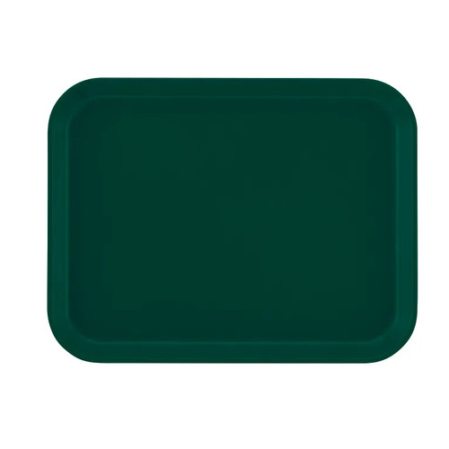 Cambro 1014119 10.62" x 13.75" Rectangular Color Permanently Molded into Tray Dishwasher Safe High-Impact Fiberglass Sherwood Green Camtray - 12/Case