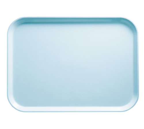 Cambro 1014177 10.62" x 13.75" Rectangular Color Permanently Molded into Tray Dishwasher Safe High-Impact Fiberglass Sky Blue Camtray - 12/Case